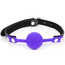 Bior toys Фиолетовый кляп-шарик с черным ремешком