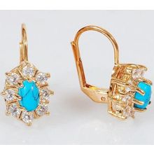 Серьги с бирюзой "С лучами"