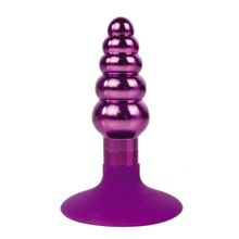 Фиолетовая анальная пробка-елочка с ограничителем - 9 см. Фиолетовый