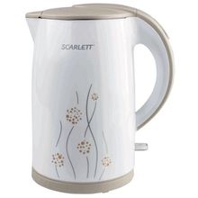 Чайник SCARLETT SC-EK21S08, 2150Вт, белый и бежевый