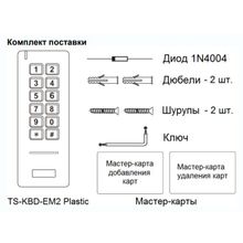 Tantos ✔ Кодонаборная панель Tantos TS-KBD-EM2 Plastic, со считывателем Em, -40°С