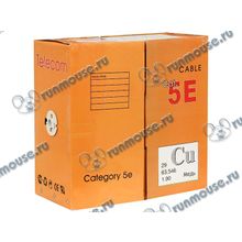 Кабель SFTP 5e кат. Telecom "SFTP4-TC1000C5EN-CU-IS", 4 пары, однож., 24AWG 0.51мм, медь (305м) [85505]