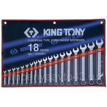 Набор комбинированных ключей, 6-24 мм, 18 предметов KING TONY 1218MR01