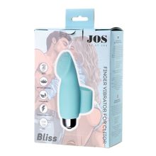 JOS Мятная вибронасадка на палец для клиторальной стимуляции JOS BLISS - 9 см. (мятный)