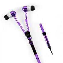 Наушники Молния Zipper Earphones цвет- фиолетовый