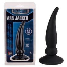 Чёрная пробка ASS JACKER для анальной стимуляции - 12 см. Черный