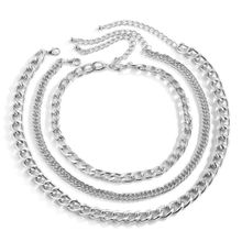 Многослойное колье под серебро (арт. 83480-9)