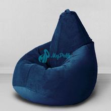 MyPuff Внешний чехол для кресла мешка Груша Темно-синий, размер Стандарт, мебельная ткань: EX_b_502