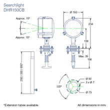 DHR Фара-искатель DHR 150CB 150CB012 12 В 100 Вт 200000 кд дальность до 450 м