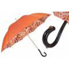 Pasotti - Зонт двух купольный женский трость, оранжевый