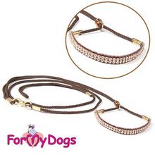 Ринговка для собак ForMyDogs шоколад с кристаллами цв.шампань DS02-11-2012 BR CH