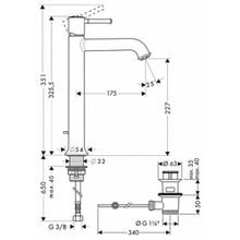 Смеситель Hansgrohe Talis Classic 14116000 для раковины