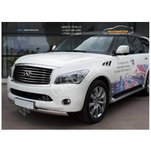 Защита бампера d75x42 овальная INFINITI QX56 с 2010+   арт.685-2