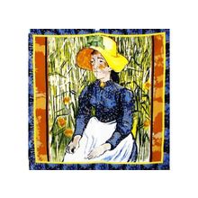 Шелковый платок.  портрет молодой крестьянки