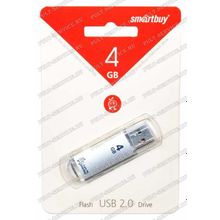 Флешка 4 Gb SmartBuy V-Cut Silver