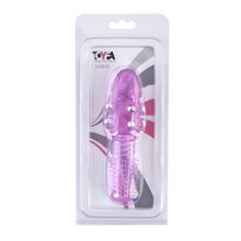 ToyFa Стимулирующая фиолетовая насадка с шипами и шишечками - 13,5 см. (фиолетовый)
