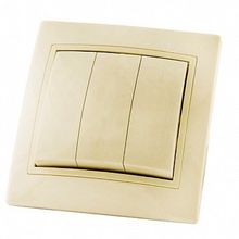 Выключатель 3-клавишный ТАЙМЫР, скрытый монтаж, слоновая кость |  код. SQ1814-0103 |  TDM