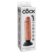 Вибромассажер-реалистик 6  Vibrating Cock - 17,8 см. телесный