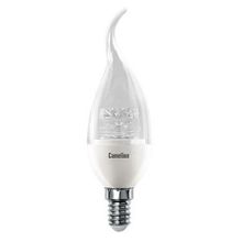 Светодиодная (LED) лампа Camelion CW35 5.5W 3000 E14 свеча на ветру, прозрачная колба