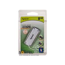 AP8GAH328S-1, 8GB USB 2.0 Handy Steno, AH328, металлизированное покрытие серебро, Apacer