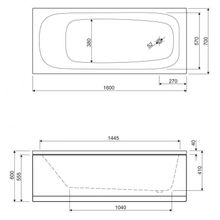 Передняя панель для акриловой ванны Cezares EM-150-SCR 1500x600