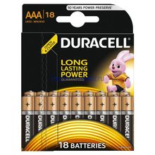 Батарейка Duracell ААA, LR03-18BL, 1.5V,алкалиновая (щелочная)-18шт.