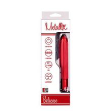 Dream Toys Красный классический вибратор с ребрышками METALLIX BELICOSO RIBBED VIBRATOR - 11,5 см. (красный)