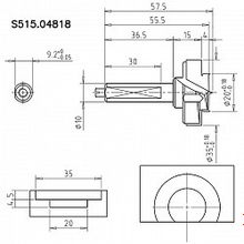 Cверло чашечное ступенчатое 35x10+20x4x70 Z2+2 S=10x38,5