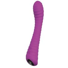 Dream Toys Фиолетовый перезаряжаемый вибратор с ребрышками QUEEN OF HEARTS - 21 см. (фиолетовый)