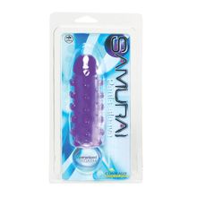 NMC Закрытая фиолетовая насадка с пупырышками SAMURAI PENIS SLEEVE PURPLE - 14,5 см. (фиолетовый)