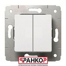 Legrand выключатель двухклавишный белый 695934