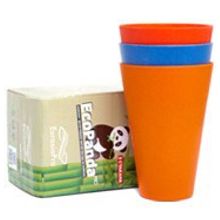 Набор стаканов из бамбука EcoPanda Pro, 3 шт., цвет: синий , красный, оранжевый