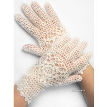 Оренбургские пуховые перчатки ручной работы (белые)