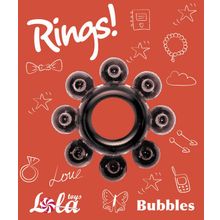Чёрное эрекционное кольцо Rings Bubbles Черный
