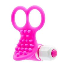 Dream Toys Розовый вибростимулятор с петлями для пальцев SEE YOU FINGERING PINK (розовый)