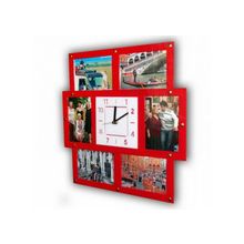 Часы фоторамка "парад мгновений" красные