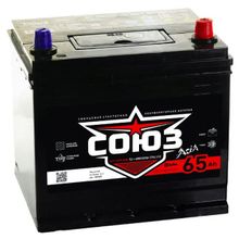 Аккумулятор автомобильный Союз Asia 301065 6СТ-65 обр. (70D23L) 232x173x225