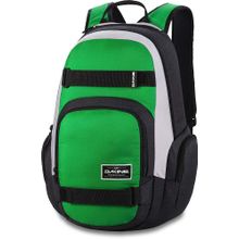 Скейтбордический рюкзак с карманом для очков Dakine Atlas 25L Augusta цвет зеленый с серым и черным с ремнями для скейта