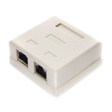 Розетка накладная RJ45 5 категории, 2 разъема 8p8c, экранированная, Cablexpert (NAS214)