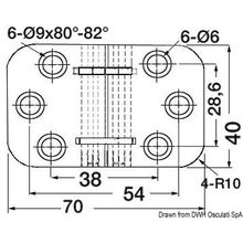 Osculati Foldable hinge 68x42 mm, 38.460.79