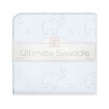 SwaddleDesigns Sunwashed Pastels Sterling Deco Elephants голубая