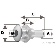 Osculati Mini skin fitting AISI 316 flush mount 1 4, 17.214.02