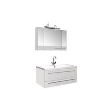 Aquanet Мебель для ванной Нота 100 камерино (белый) - MB-100A лампа Т5 светильник Нота универсальный (375 мм) хром