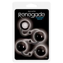 Чёрные анальные шарики Renegade Pleasure Balls Черный