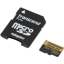 Карта памяти  Transcend   TS32GUSDU3   microSDHC 32Gb UHS-I U3 + microSD--SD Adapter