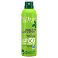 Alba Botanica Sensitive Fragrance Free Clear Spray Sunscreen SPF 50   Солнцезащитный спрей SPF50 ALBA BOTANICA