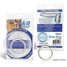 Стальное эрекционное кольцо STEEL COCK RING - 4.5 см. Серебристый