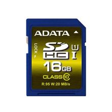 A-Data Карта памяти SD 16Гб  ADATA SDHC UHS-I class 10 class U1 (45МБ с)