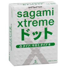 Презервативы Sagami Xtreme SUPER DOTS с точками - 3 шт. Зеленый