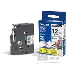 Brother TZE-131 Картридж с лентой P-Touch, 12мм, черный на прозрачном